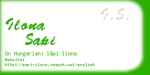 ilona sapi business card